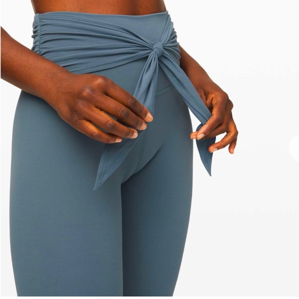Lululemon Align Pant 28" Wrap Twist Tie Waist Blue Charcoal